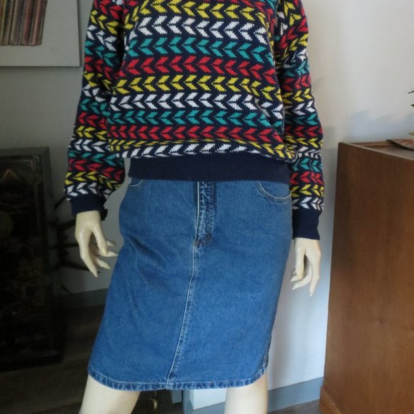 Vintage 80s Giorgio Sant Angelo Denim Skirt - Picture 1 of 10
